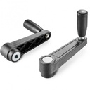 [B04-108-279] E221140.Td801 crank handle with smooth bore insert and revolving handle black with gray cap Boteco [E221140.TD0801]
