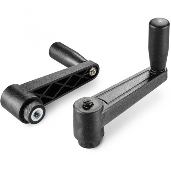 E517065.TM0801 indexed crank handle with threaded insert and revolving handle R065 M08 black Boteco