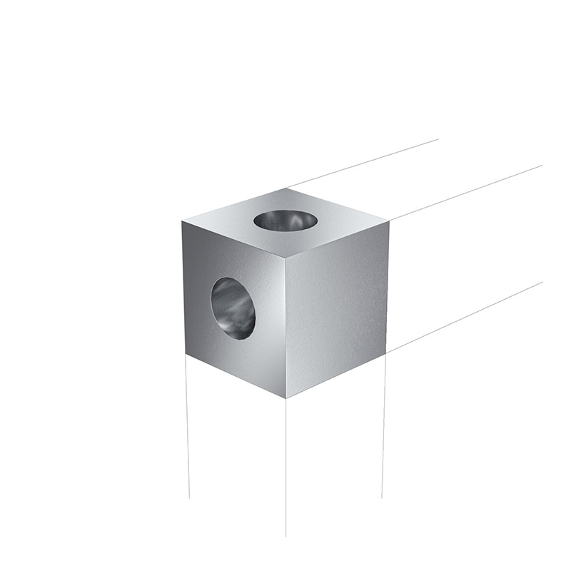 25.50.3300 corner block with holes 2x series 25