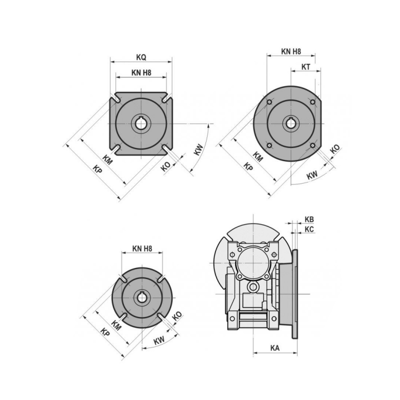 FA NMRV025 flange Motovario