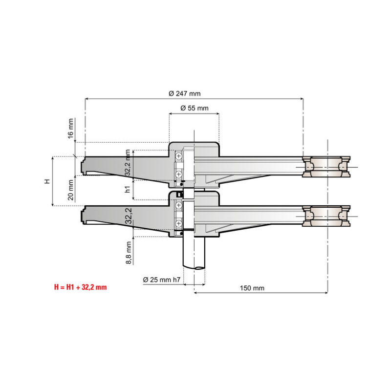 12723 dysk zwrotny 1700-300R25M-RC System Plast