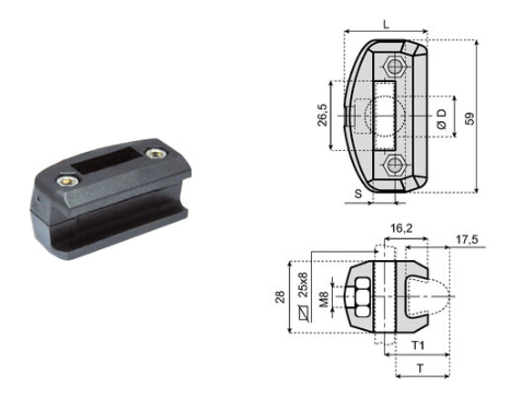 13195 uchwyt bandy VG-022-01 System Plast