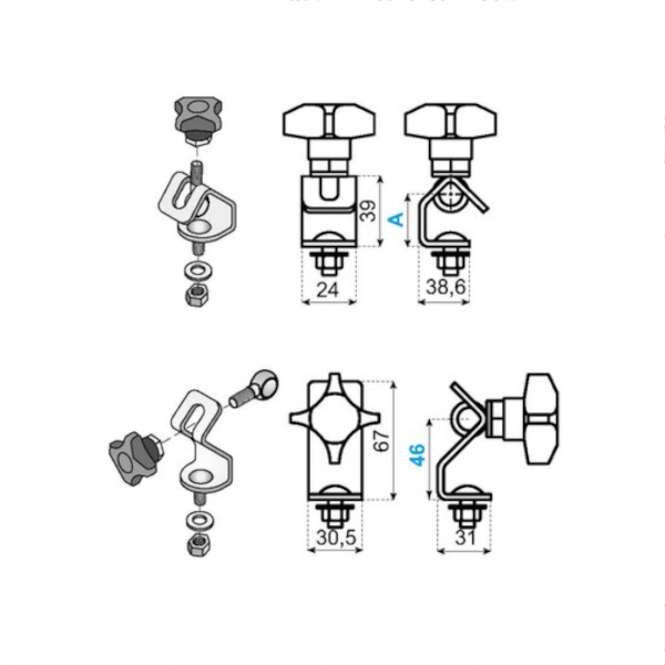 13S00072 rotating top for heavy duty stainless steel bracket VG-223R-TOP-58 System Plast