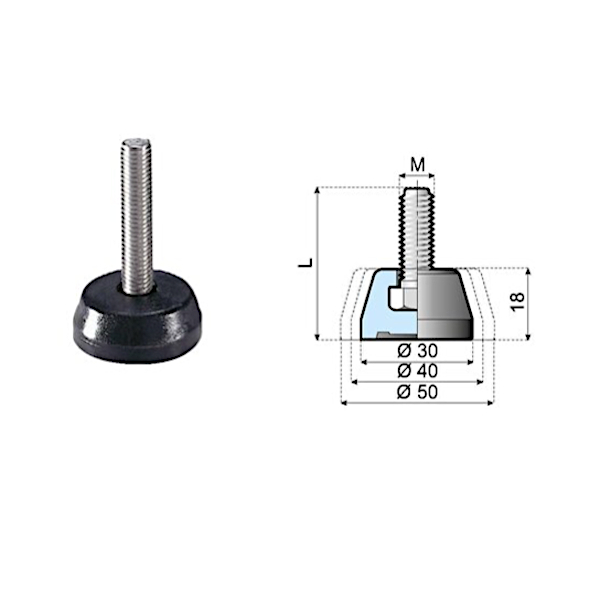 170045 fixed foot LFM30-PM8L55 System Plast