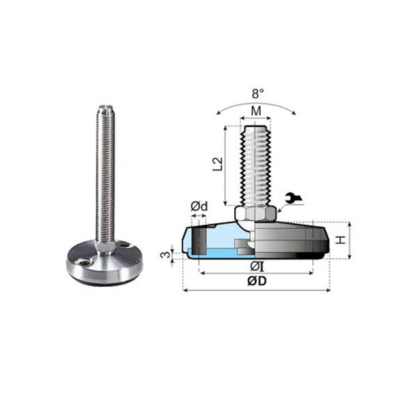 170562 articulated foot LMM120H-02-PM16L160 System Plast