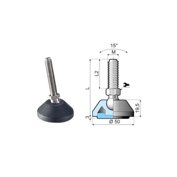 17095 articulated foot LA50H-SM12L155 System Plast