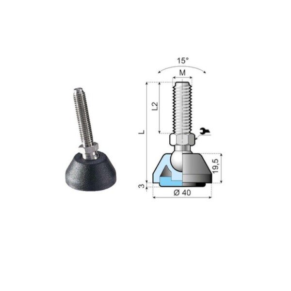 17101 articulated foot LA40H-PM12L155 System Plast