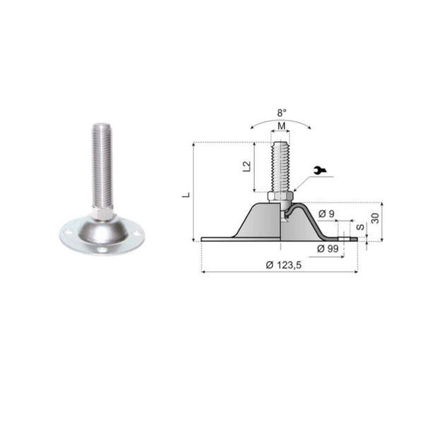 175263 articulated foot LMPH123H-04-PM16L145 System Plast