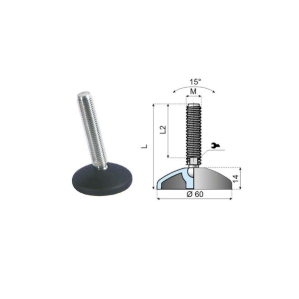 176201 articulated foot LA60E-PM12L115 System Plast