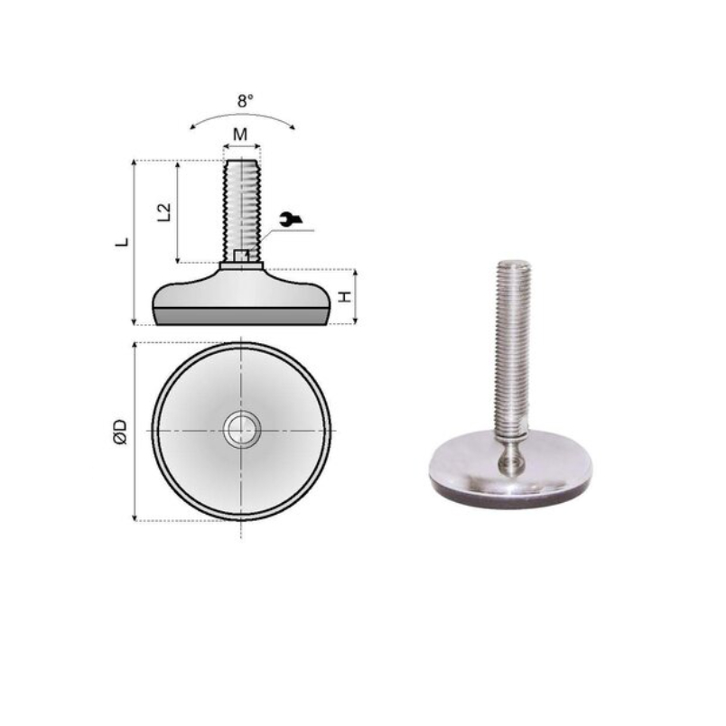 177003 fixed foot LSS50-SM12L95 System Plast