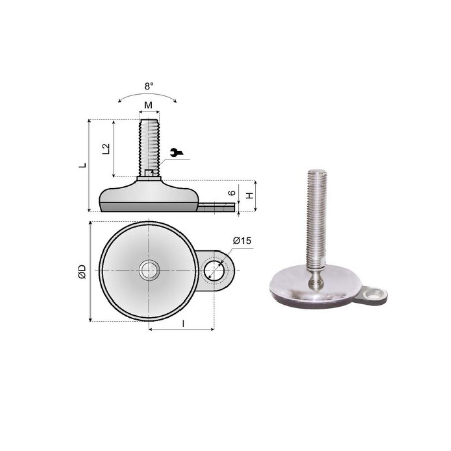 177200 fixed foot LSS75-01-SM10L75 System Plast