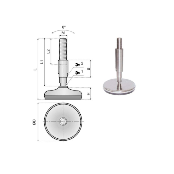 177301 fixed foot LSSC75-SM16L235 System Plast