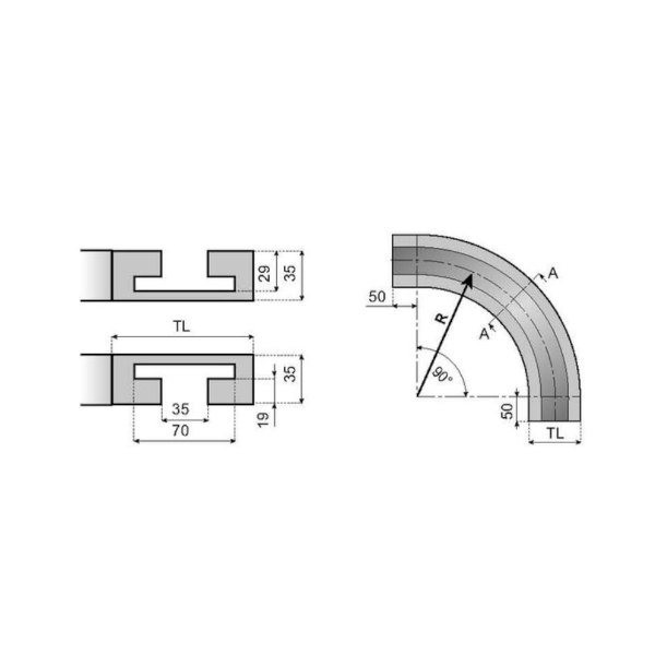 190060 curve track VT1873T225R380T1D System Plast