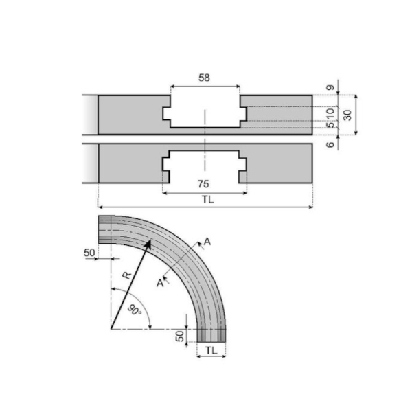 19117 curve track VT1713CT750R550T1D System Plast