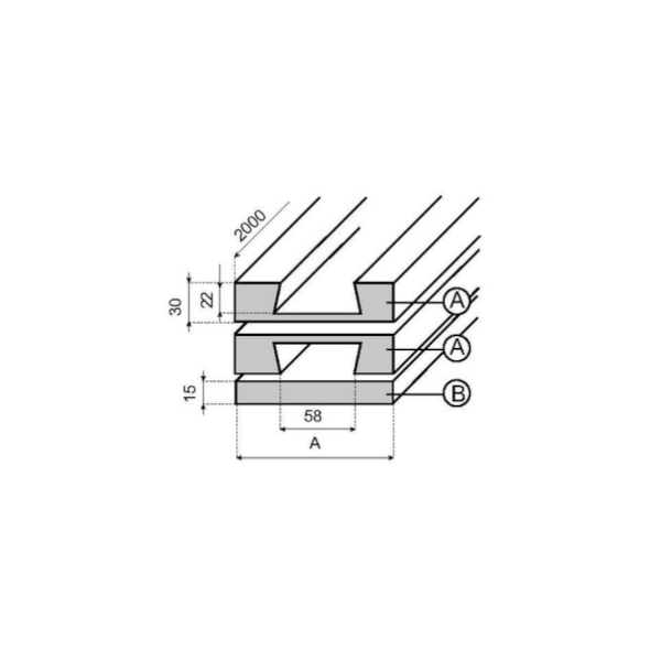 19358 straight track VTR882B1000L2000T1 System Plast