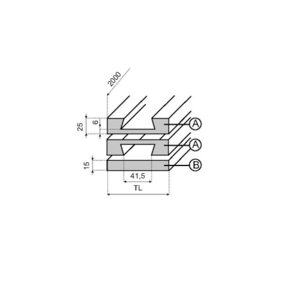 19371 straight track VTR880B325L2000T1 System Plast