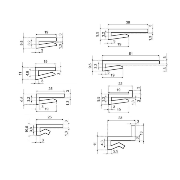 19S00011-30M wear strip VG-J100-125T-100 System Plast