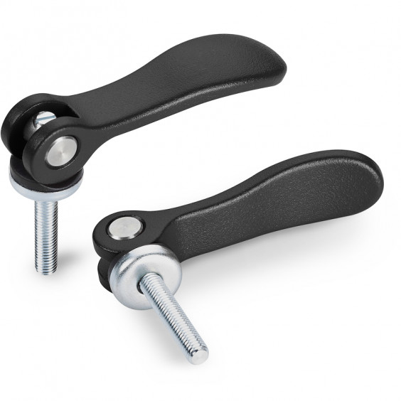 A201036.AM03X1501CIN aluminium cam lever R36 M3x15 INOX-black Boteco