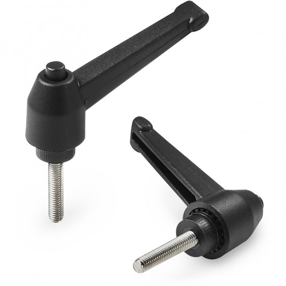 A563043.TM04X1601CIN clamping lever R43 M4x15 INOX-black Boteco