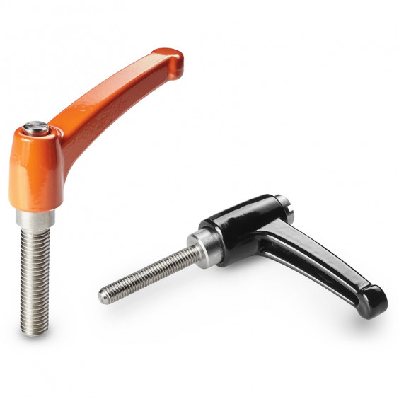 A593043.ZM05X2002CIN clamping lever R43 M5x20 INOX-orange Boteco