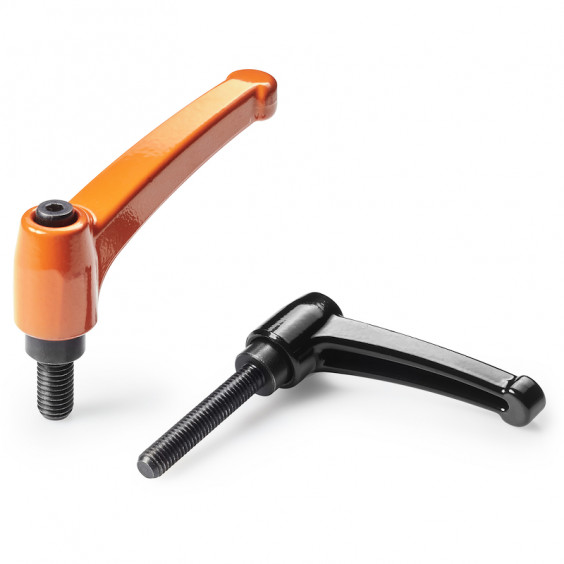 A593043.ZM06X3002 clamping lever R43 M6x30 orange-oxide treated steel Boteco