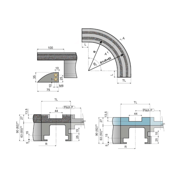 AA2406482 prowadnica magnetyczna TTM85-30-01B System Plast