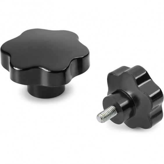 F20225.BM4x5001 knob with threaded stud 6L D25 M4X50-black Boteco