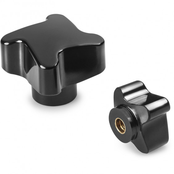 F21030.BM0601 cross knob with threaded insert D30 M6-black Boteco