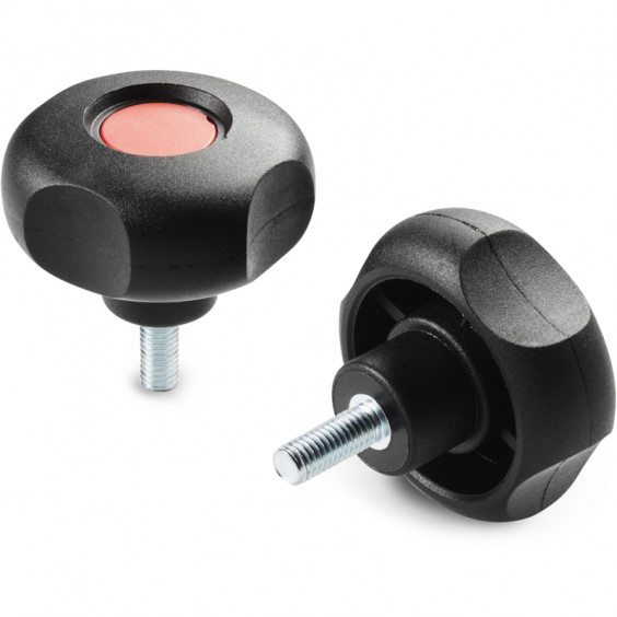 G74760.TM10X3001 handwheel with cap and threaded stud 4L D60 M10x30 black Boteco