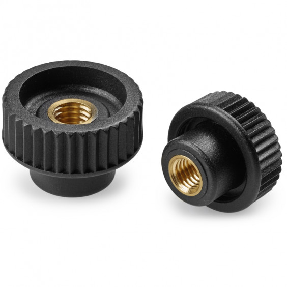 H76515.TM0401 Black knurled knob D15 M4 Boteco