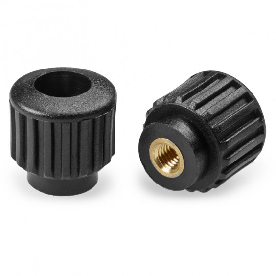 H77218.TM0401 Black knurled knob D18 M4 through Boteco