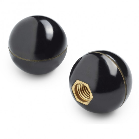 I10118.BM0401 Bakelite black ball knob D18 female M4 Boteco