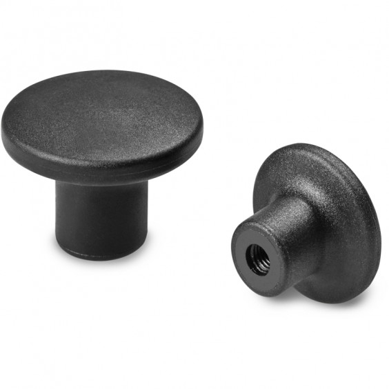 I11822.TM0401 Black mushroom knob D22 plastic female M4 Boteco