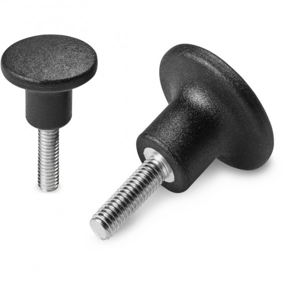 I11922.TM04X1501 Black mushroom knob D22 male M4x15 Boteco