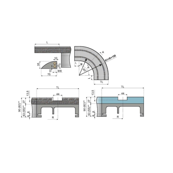 KMD324501A prowadnica magnetyczna KMD32-45-01A System Plast