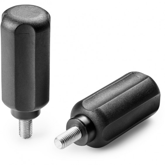 N77638.TM08X2001 Black 4 lobe control knob D37 male M8x20 Boteco