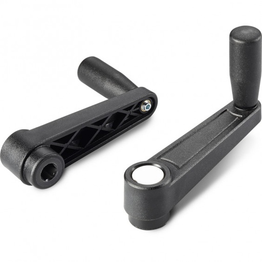 [B04-108-304] E232065.TE0601P crank handle with hexagonal hole and revolving handle R65 HEX6 black with gray cap Boteco (E232065.TE0601P)