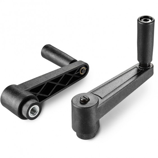 [B04-108-344] E518065.TM0801 indexed crank handle with threaded insert and revolving handle R065 M08 black Boteco (E518065.TM0801)