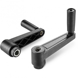 [B04-108-369] E520080.TP0501 indexed crank handle with smooth bore insert and revolving handle R80 d5 black Boteco [E520080.TP0501]