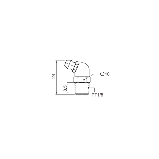 [L14-134-664] G-PT 1/8 grease nipple PMI (G-PT 1/8)