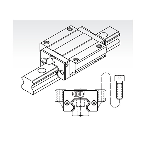 [L02-134-796] MSA 15 A SSFCN short flange trolley light preload PMI (MSA15ASSFCN)