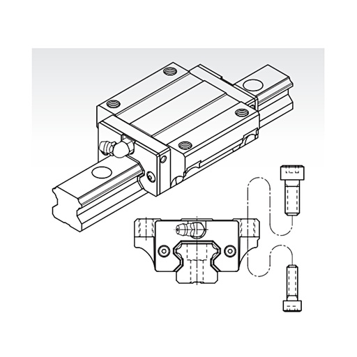 [L02-134-797] MSA 15 E SSF0H flange trolley medium preload PMI (MSA15ESSF0H)