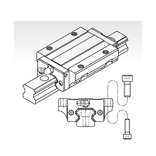 [L02-134-807] MSA 20 LE SSF0H long flange trolley medium preload PMI (MSA20LESSF0H)