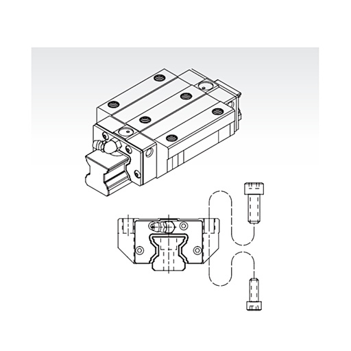 [L04-134-884] MSR 30 E SSF1H short flange trolley heavy preload PMI (MSR 30 E SSF1H)