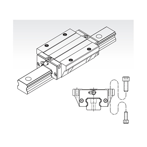 [L02-134-891] SME 15 LEB SSFCN long flange trolley light preload PMI (SME15LEBSSFCN)