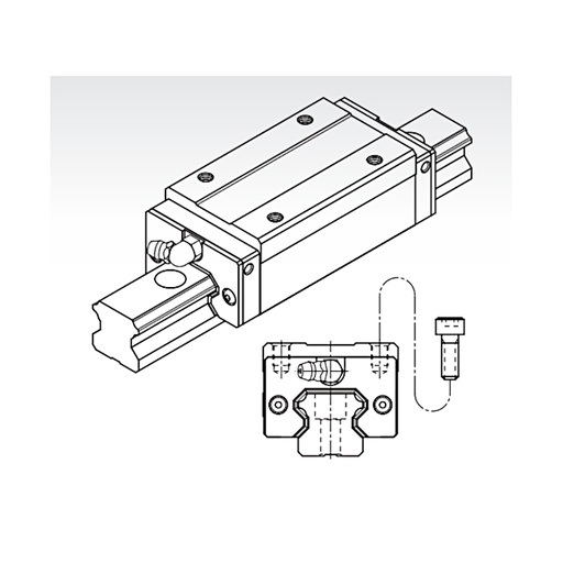 [L02-134-907] MSA 20 LS SSF0H long square trolley medium preload PMI (MSA20LSSSF0H)