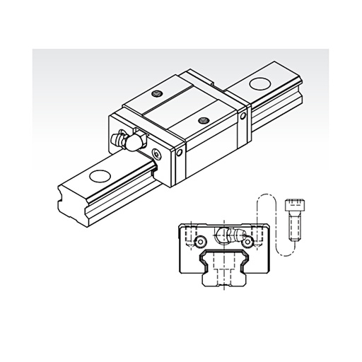 [L02-134-963] MSB 15 TS SSF0H short square trolley medium preload PMI (MSB15TSSSF0H)