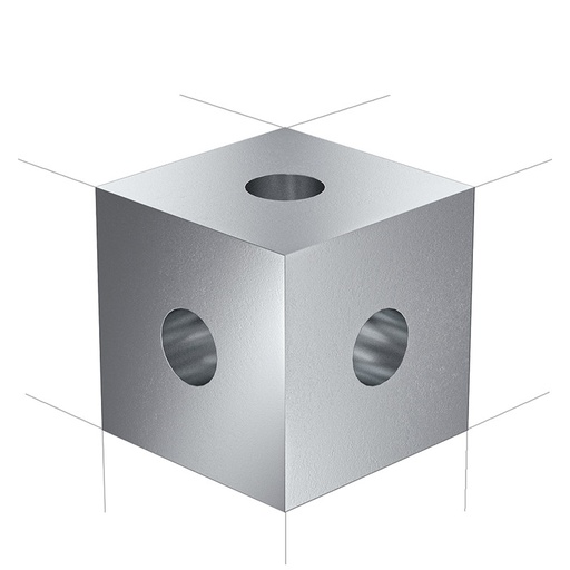 [M02-162-258] 79.01.0004 corner block with holes 3x series 50 (79.01.0004)