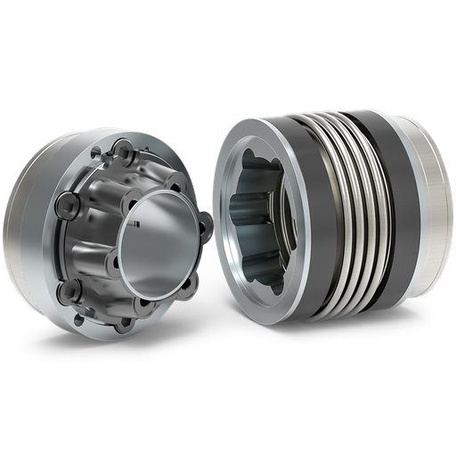 [E84-241-012] BK6/300/V/d=38H7 bellows coupling with multiple plug-in-mount (not multi-position) and with additional chamfers R+W (BK6/300/V with multiple plug-in-mount (not multi-position) and with additional chamfers, Bore D2: 38 H7)