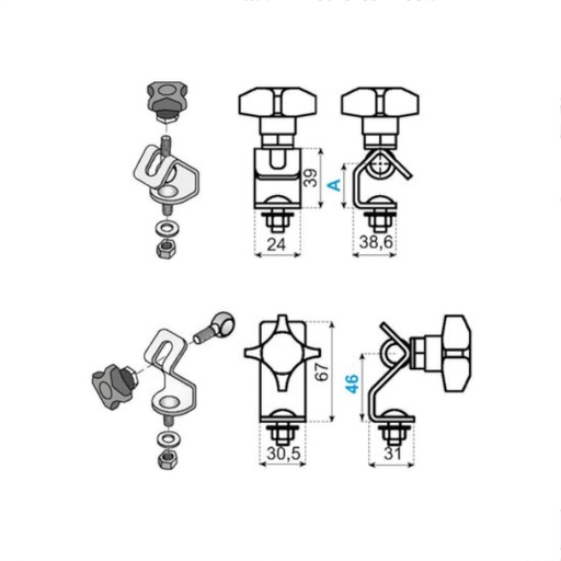 [P00-065-037] 13S00017 głowica podporowa VG-213R-TOP-12 System Plast (13S00017)